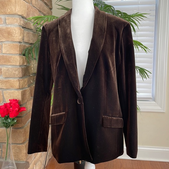 INC International Concepts Jackets & Blazers - INC International Concepts ~ Velvet Blazer ~ Brown ~ NWT!